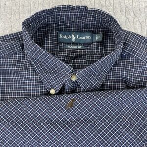 Vintage Polo Ralph Lauren Tattersall 1980s classic fit Men (L) button Down shirt